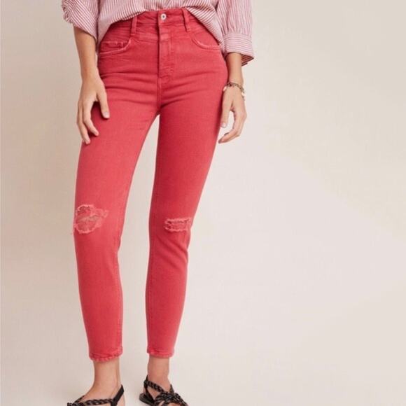 Pilcro High-Rise Slim Distressed Jeans Size 30 - Picture 1 of 9